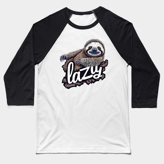 lazy Baseball T-Shirt by sample the dragon